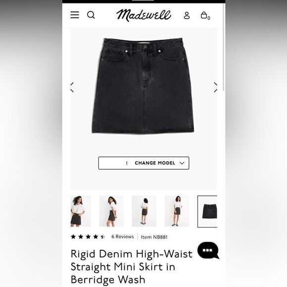 NWT Madewell Rigid Denim High-Waist Straight Mini Skirt in Berridge Wash size 25 - Picture 13 of 13